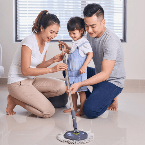 Kho Cube - Gia đình dọn dẹp đón tết